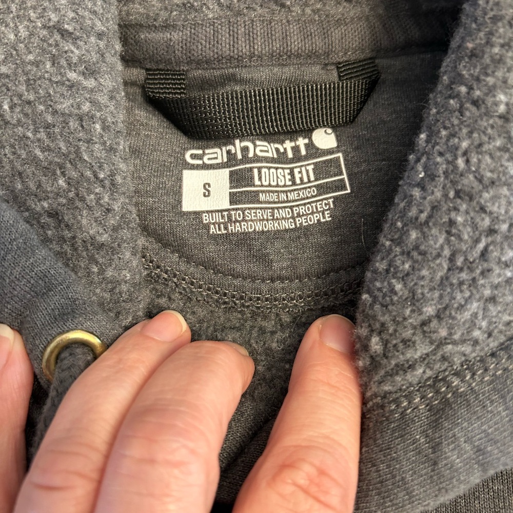 Carhartt Men's Pullover Hoodie Sweatshirt Size Small, Gray, Loose Fit - Picture 4 of 5